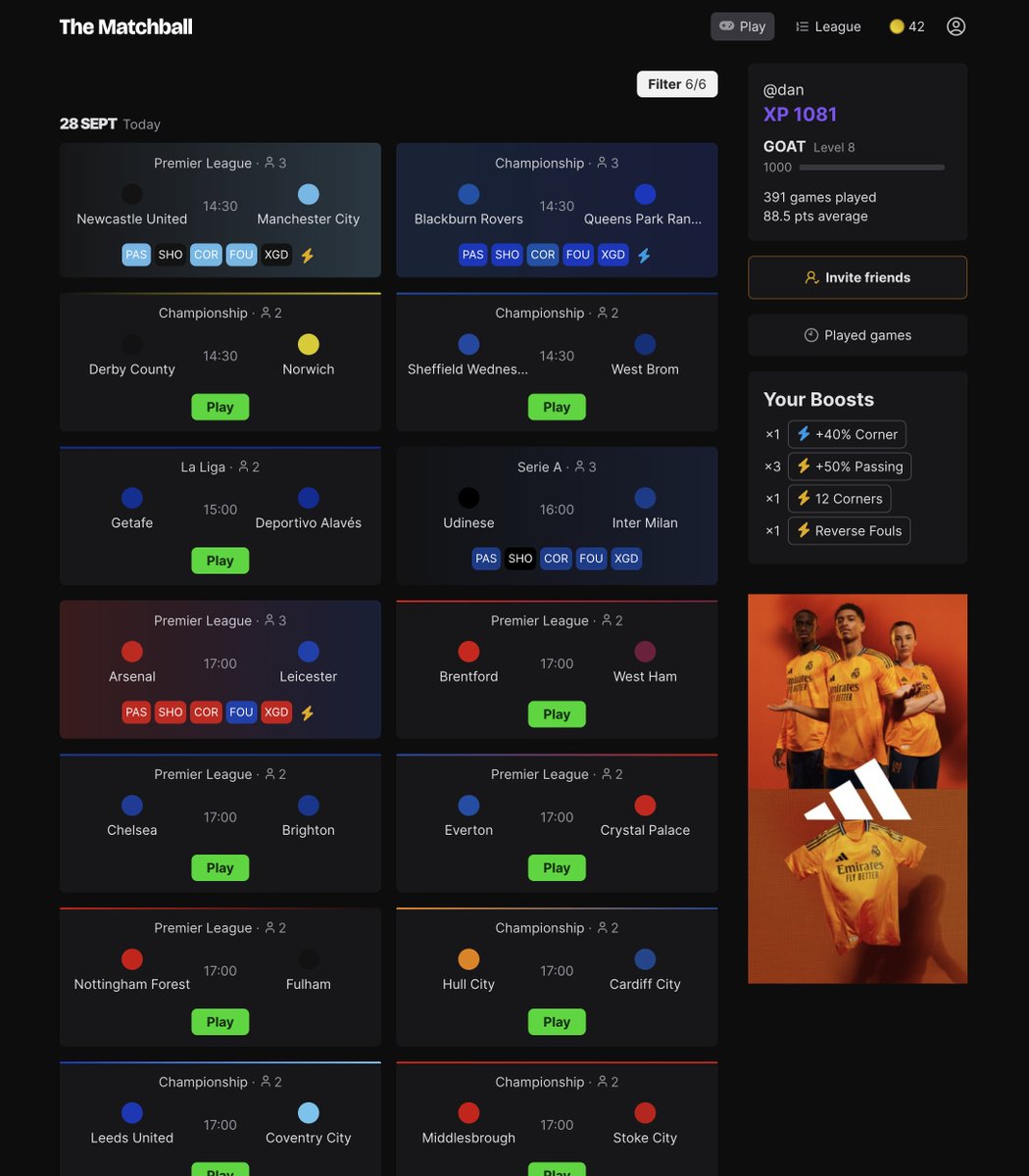 dr's tweet image. A huge weekend of football.

I&apos;ve been crafting a next-gen fantasy football game called
The Matchball

Tons of fun and super simple

thematchball.com