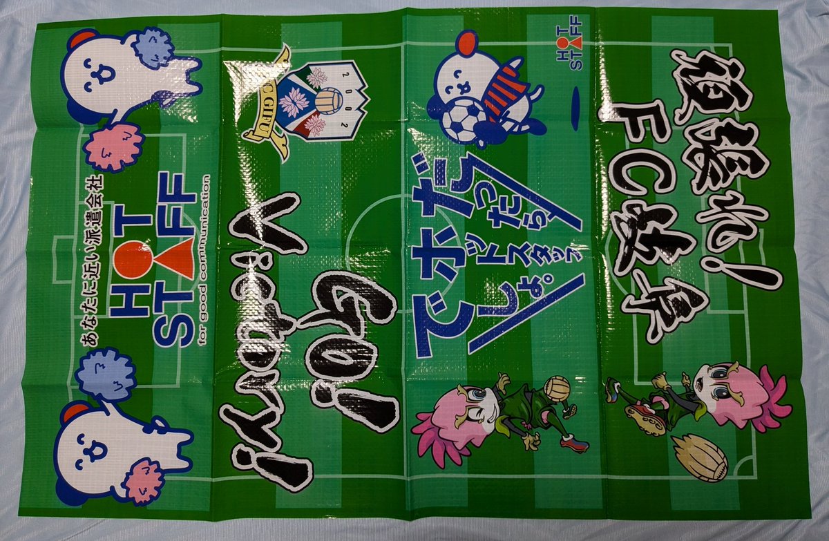 haineko_tomo's tweet photo. 入場時に袋に入っていたレジャーシート、スタジアムで掲げられなかったのでテレビにむかって掲げてみる😊
#HOTSTAFF #ホットスタッフ さまに感謝🙏 https://t.co/qkIXUuDaTL