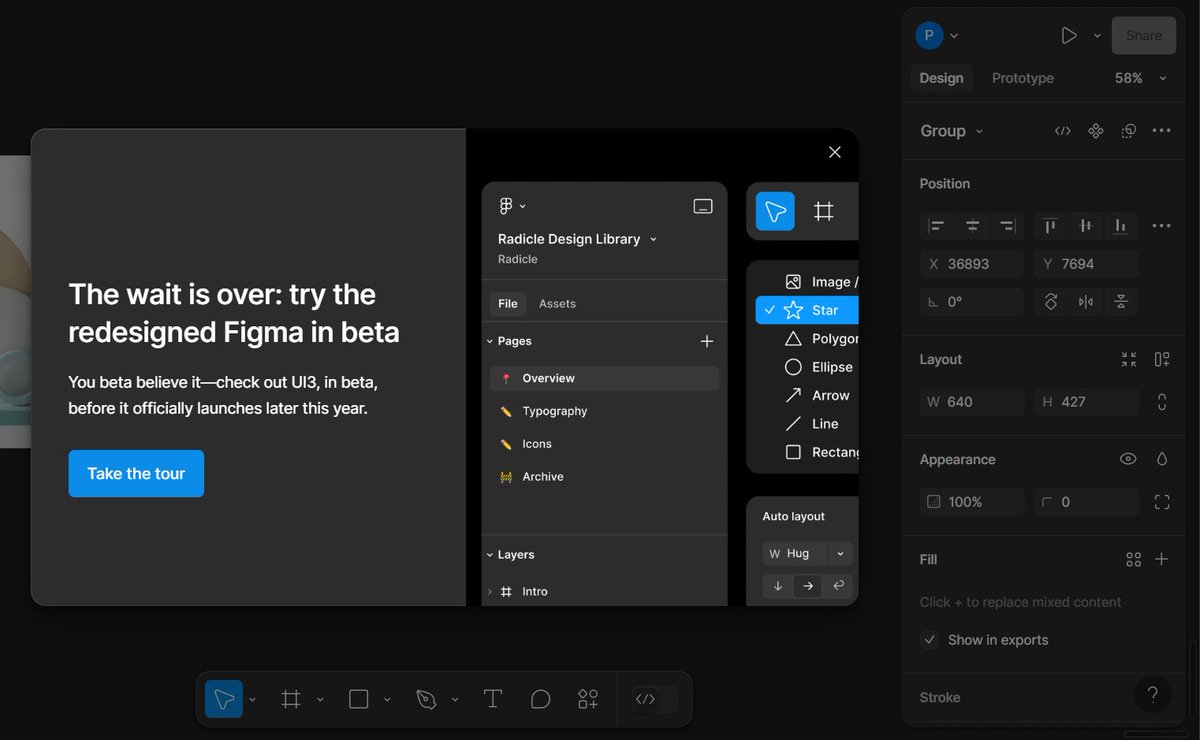 PrajwalOfficial's tweet image. Just got beta access to UI3: Figma&apos;s brand new UI, and it’s a game changer! 🎨🔥 

The design process feels smoother than ever. Can&apos;t wait to dive deeper and share more! 

@figma 
#FigmaUI3 #DesignRevolution