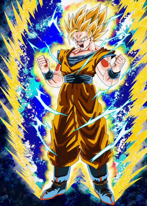 孫悟空 超サイヤ人2 #ドラゴンボール #イラスト