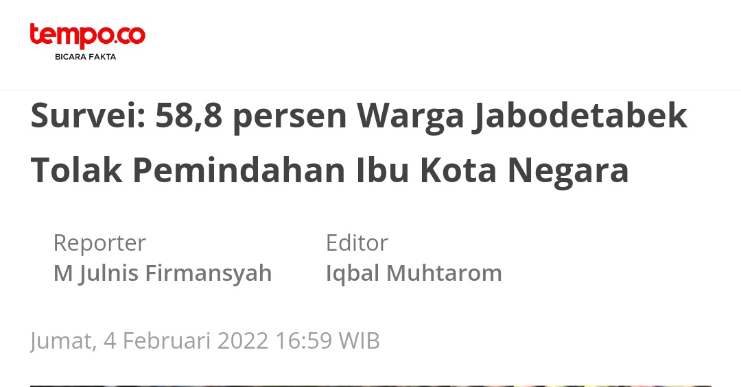 StefanAntonio__'s tweet photo. .
.
JOKOWI CLAIM IKN PROYEK SELURUH RAKYAT
O M O N G   K O S O N G    !!!

Sejak bertahun-tahun lalu .. Bahkan dari sejak 2019 .. IKN SUDAH DITOLAK RAMAI-RAMAI

Berbagai Media dan Survey mencatat
BAHWA SETIDAKNYA 58-61%
RAKYAT   M E N O L A K   I K N   !!!
BAHKAN 94.7% PNS IKUT MENOLAK IKN !!!

Lantas kalau sudah MAYORITAS
Rakyat MENOLAK IKN ...

Mana bisa @jokowi CLAIM kalau IKN itu
KEPUTUSAN SELURUH RAKYAT ??!!!

IKN ITU JELAS PROYEK AMBISIUS @JOKOWI !!!

Jadi kalau sampai IKN MANGKRAK ..
maka JOKOWI-lah YANG HARUS
BERTANGGUNH-JAWAB SEPENUHNYA !!!
.
.