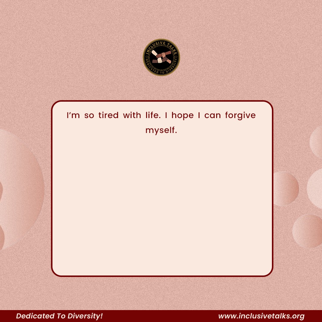 InclusiveTalks's tweet image. Dearest friend💛,

Thank you for sharing such a vulnerable part of yourself. 

It’s important to recognize that healing and forgiving yourself is a journey, not something that happens overnight.....
