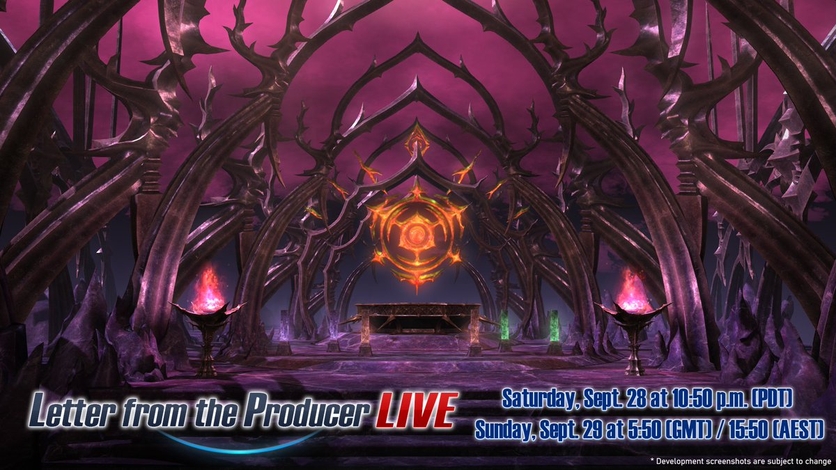 FF_XIV_EN's tweet photo. Less than 24 hours to go until the #FFXIV Letter from the Producer LIVE at #TGS2024!

📅 Sept. 28 at 10:50 p.m. (PDT) /
📅 Sept. 29 at 5:50 (GMT) / 16:00 (AEST)

We'll be showing the first preview of Patch 7.1, so don't miss out! https://t.co/NTCUCVrD07