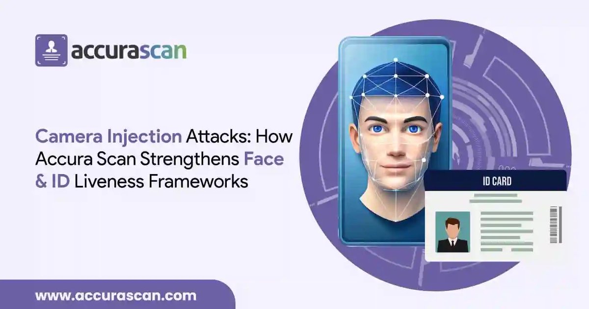 Accura Scan (@accurascan) on Twitter photo Keep your identity verification secure with Accura Scan’s advanced technology!
Our solutions safeguard against camera injection attacks and ensure real-time liveness detection.
Contact us today – sales@accurascan.com
Blog link: accurascan.com/blog/camera-in…
#AccuraScan #RegTech #KYC Keep your identity verification secure with Accura Scan’s advanced technology!
Our solutions safeguard against camera injection attacks and ensure real-time liveness detection.
Contact us today – sales@accurascan.com
Blog link: accurascan.com/blog/camera-in…
#AccuraScan #RegTech #KYC