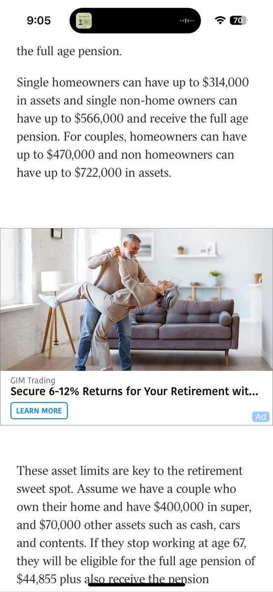 Please read every word of this. 

This is the reality we are talking about when it comes to superannuation policy. 

You think it’s taking people off the age pension and yet financial advisers are telling people to “spend money like there is no tomorrow. What you lose in capital