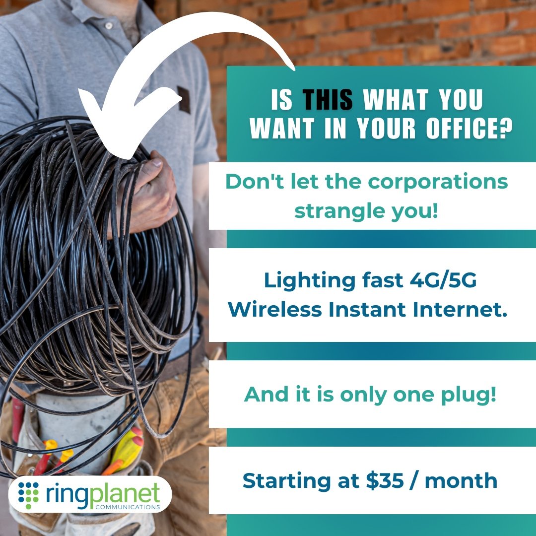 ighting fast 4G/5G Wireless Instant Internet 📷 And it's only one plug 📷 Starting at $35/Month 📷 Get the office of your dreams!
Visit Now:ringplanet.com
