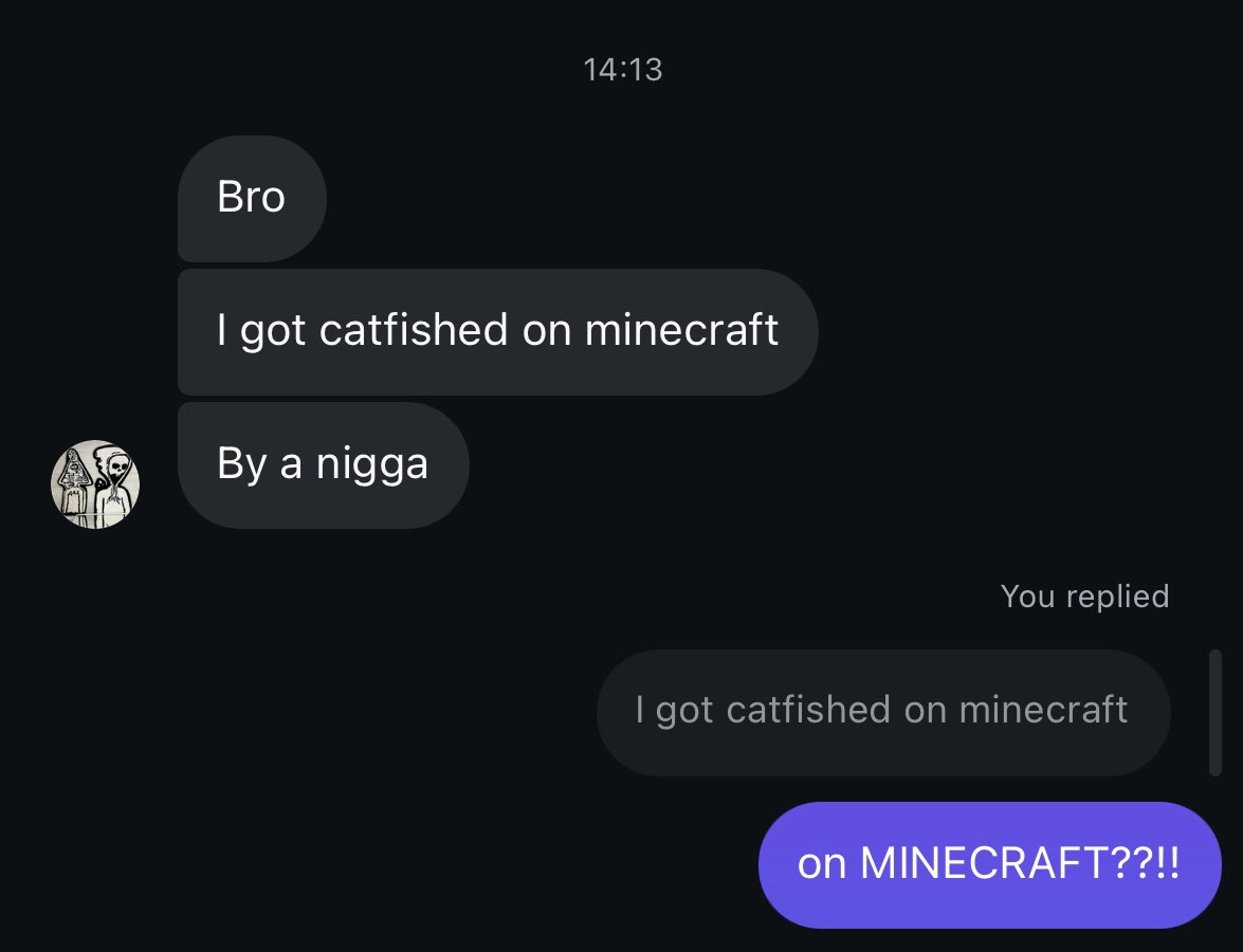 getting catfished in minecraft is crazy😭