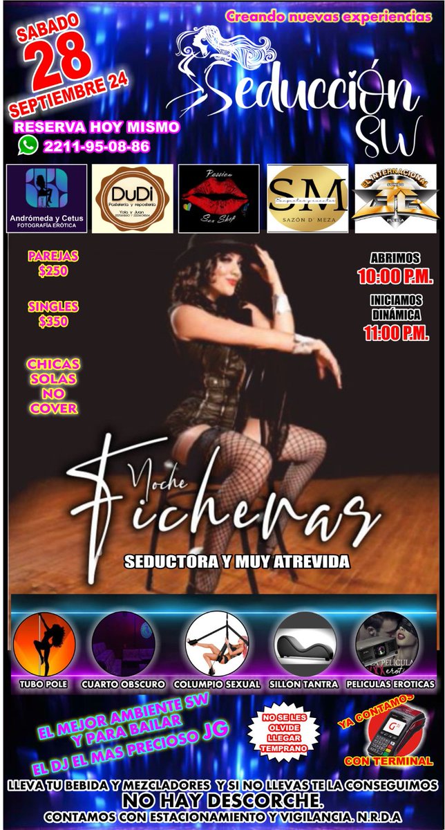 Rica noche nos espera hoy reservaciónes al 2211950886