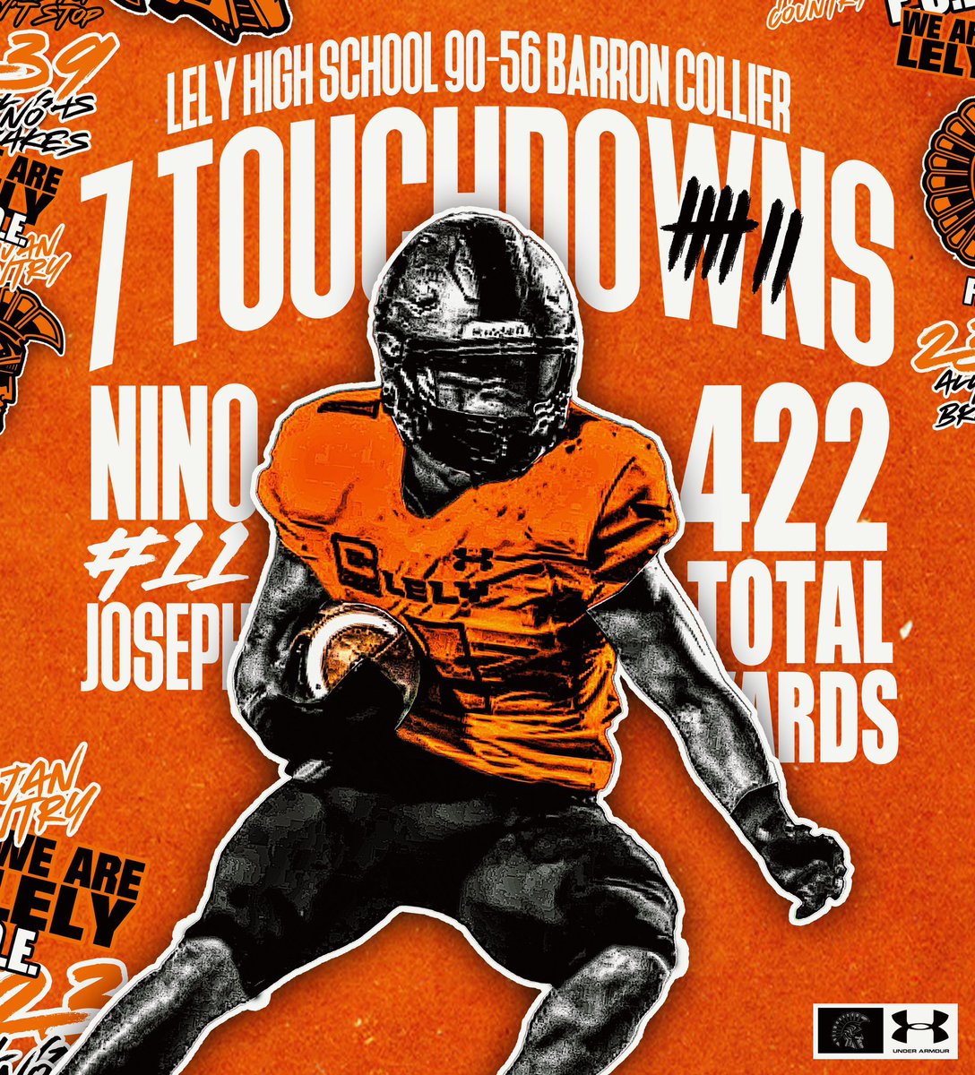 Nino Joseph lely sophomore running back. 422 rushing yards and 7tds in a 90-56 victory!!! 
Through 5 games over 1300 rushing yard and 21 touchdowns!! This kid is special !!!
