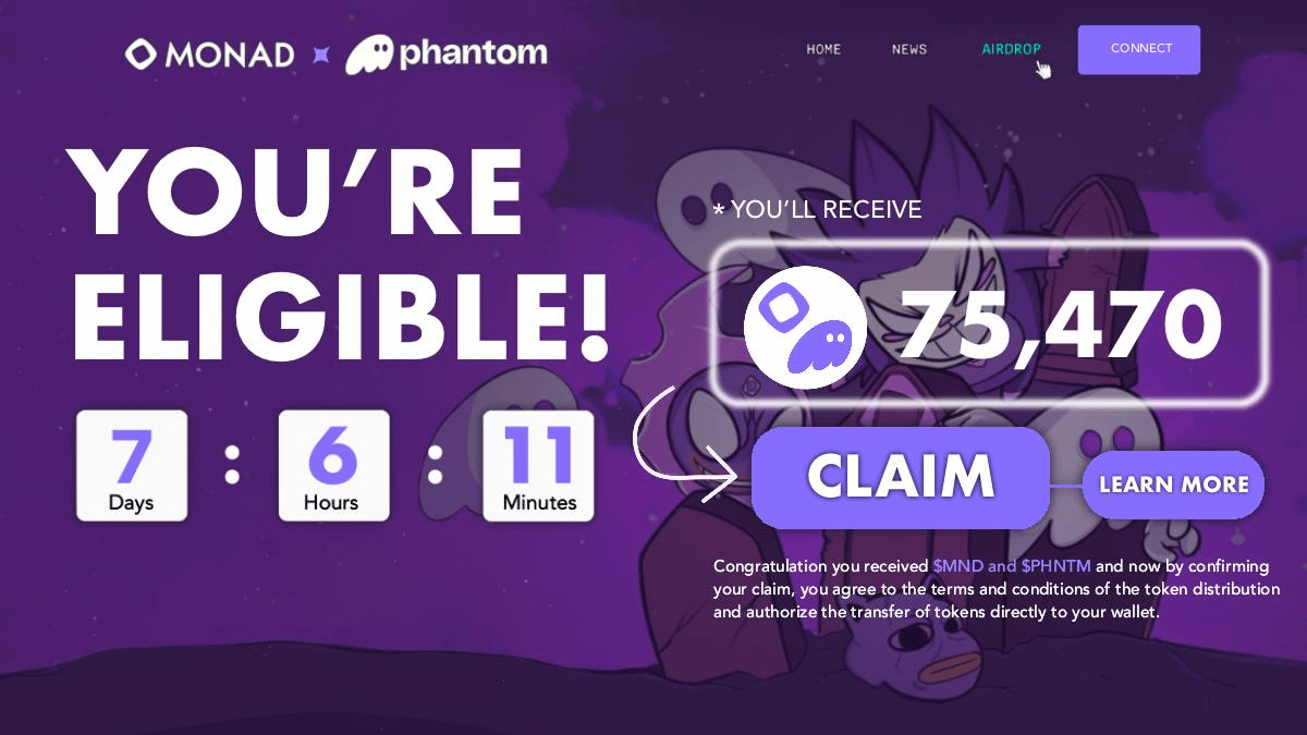 Danny_Crypton's tweet photo. Monad announced a partnership with Phantom Wallet.

Total valuation of $MND &amp; $PHNTM is $1.5B,

New activities, deadline 7 days. https://t.co/RNfKPwVsPO