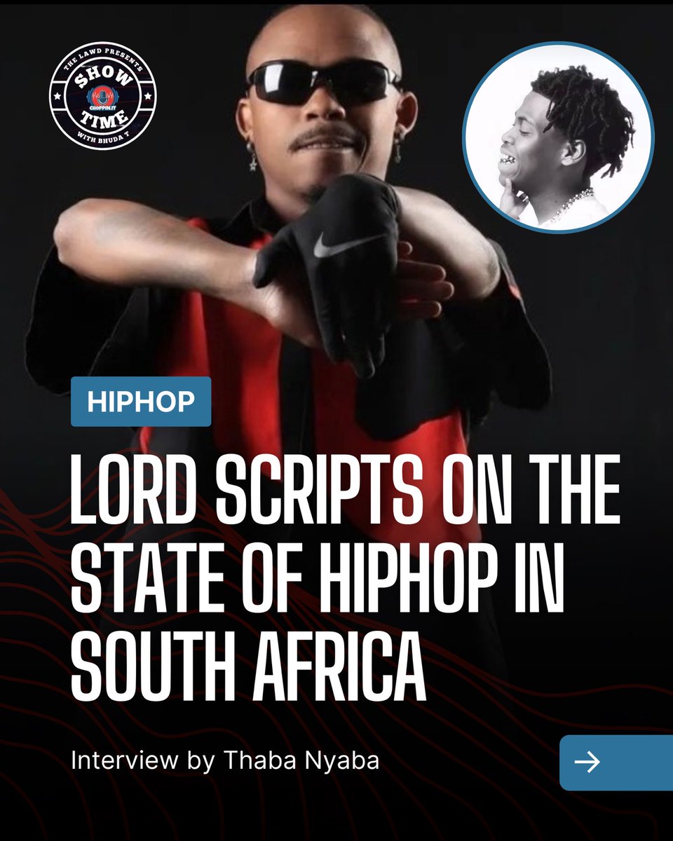 choppinitwith's tweet photo. @LordScript_SA is buzzing with excitement over the current state of SA Hip Hop! ๐ฅ๐ With @usimamane
taking the #1 spot on the charts with #Uvalo. Itโs really a proud moment for the culture. ๐ฅ๐ฏ https://t.co/54yAjnsR3I