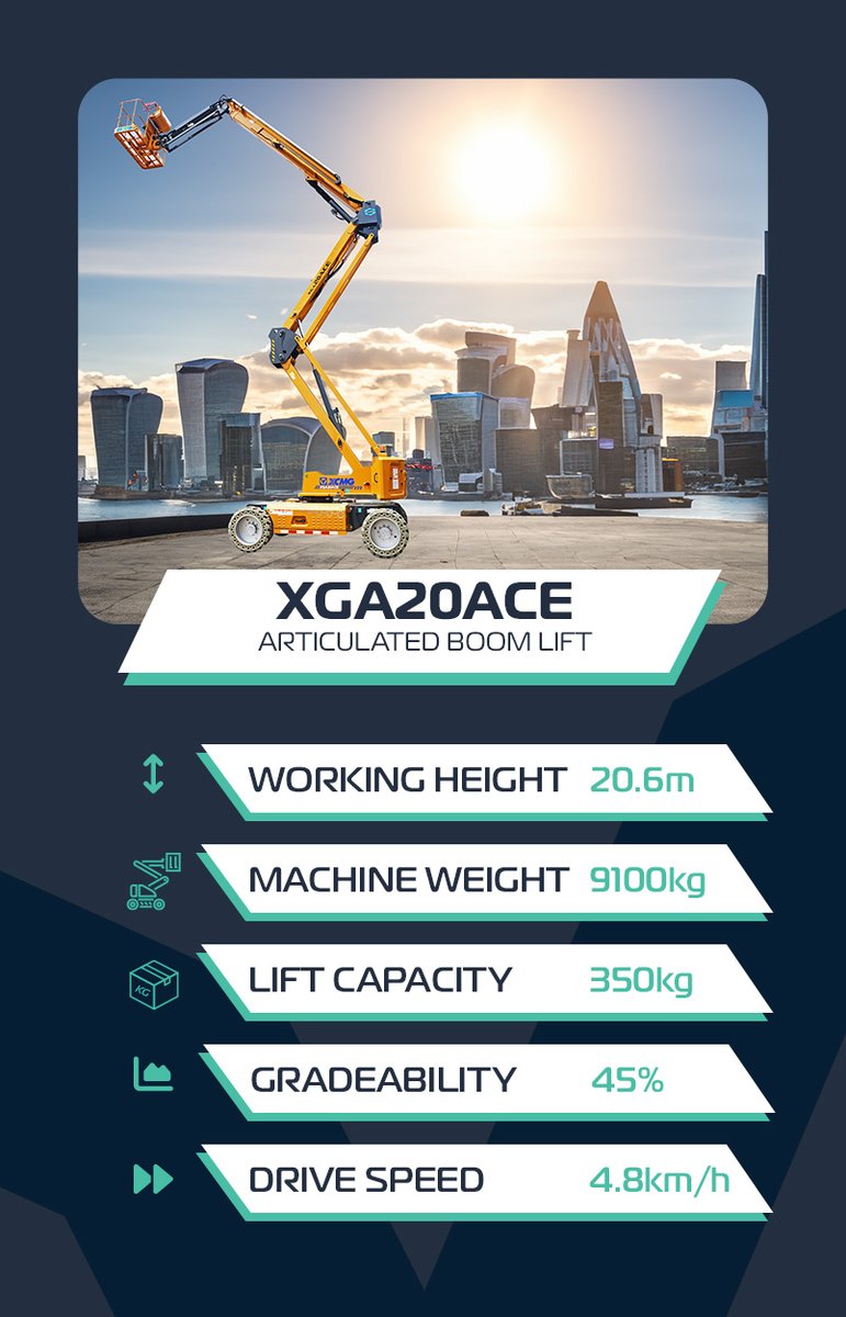 💥XGA20ACE Articulated Boom Lift💥

🟢Working Height 20.6m
🟢Machine Weight 9100kg
🟢Lift Capacity 350kg
🟢Gradeability 45%
🟢Drive Speed 4.8km/h

Contact our team for more Information 📞 01772 984799

#PoweredAccess #ArticulatedBoomLift #PlantHire