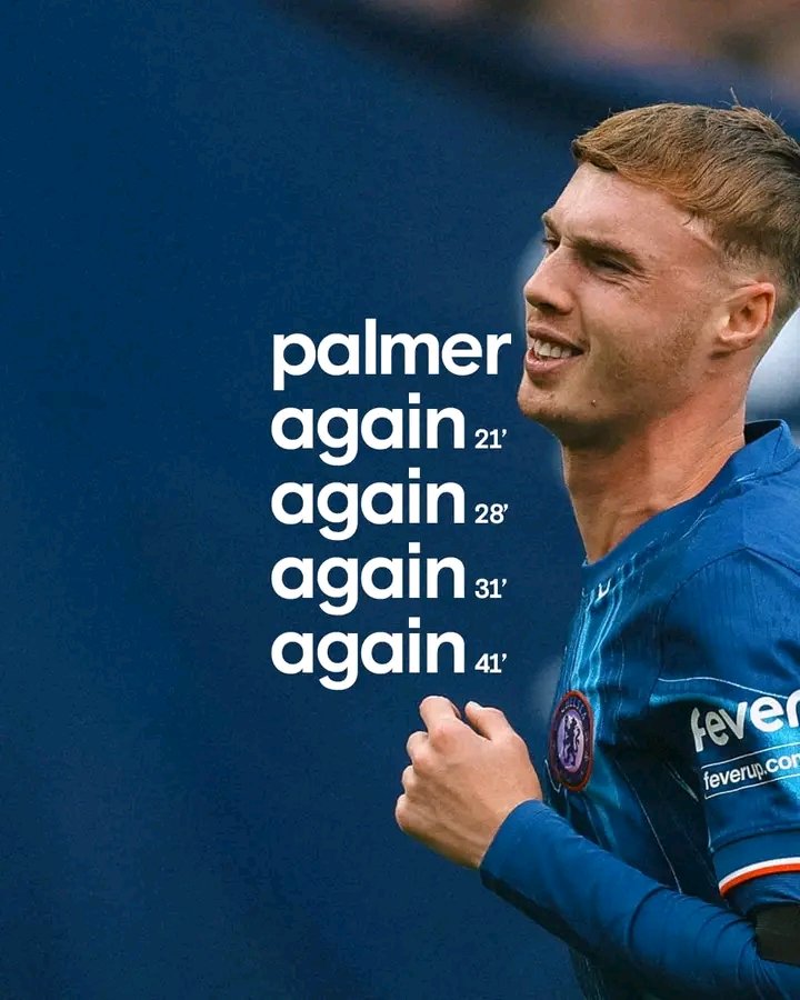lordsnow999's tweet photo. First ever player to score four goals in the first-half in the Premier League. 

We adore you.
COLE PALMER is the name🥰🥰🥰 https://t.co/1edUFINChE
