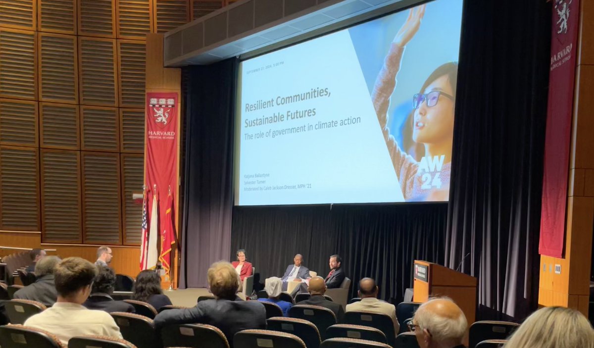 Was honored to speak with Mayor <a href="/SylvesterTurner/">Sylvester Turner</a> and Mayor <a href="/katjballantyne/">Mayor Katjana Ballantyne</a> about city governance and  #climate #resilience at <a href="/HarvardChanSPH/">Harvard T.H. Chan School of Public Health</a> Alumni Weekend 2024.

Takeaways:
🛠️ work with everyone
🌳 prioritize nature-based solutions
🌩️ learn from impacts
🌆 focus on equity