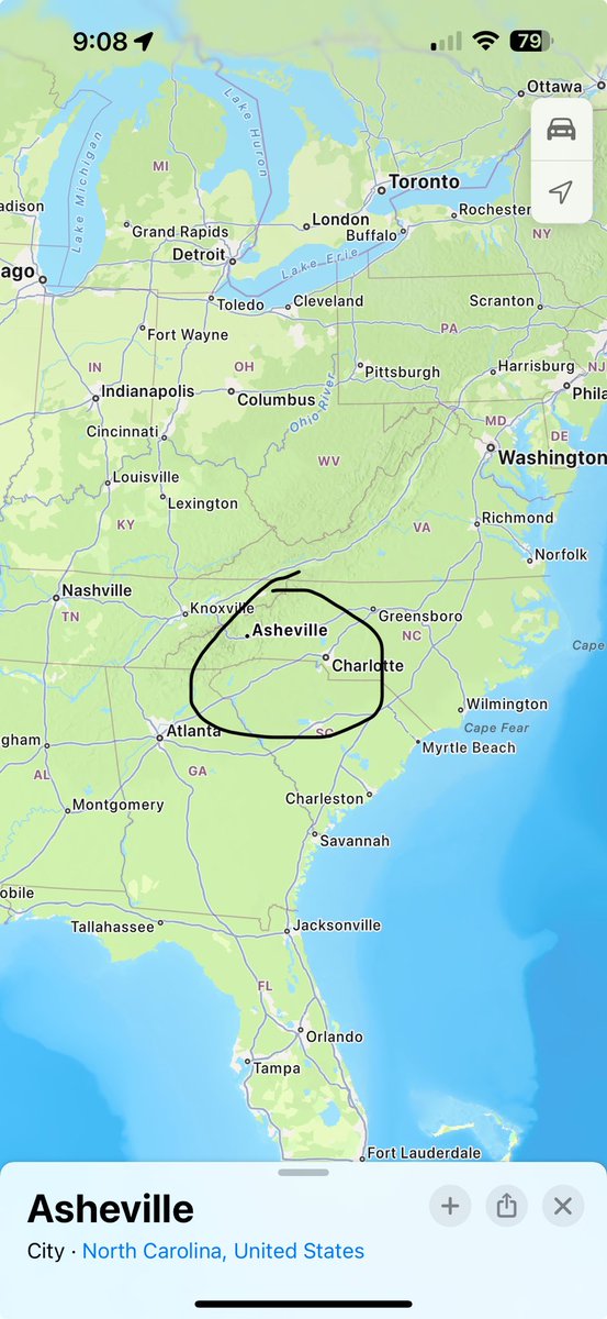 RainesOfEarth's tweet photo. When you think of hurricanes, we usually think about the destruction they cause near the coastlines. Asheville is far, far inland, and these are the scenes from #TropicalStormHelene #HurricaneHelene https://t.co/QV5dIm9kWs https://t.co/fhv9TEYQoX