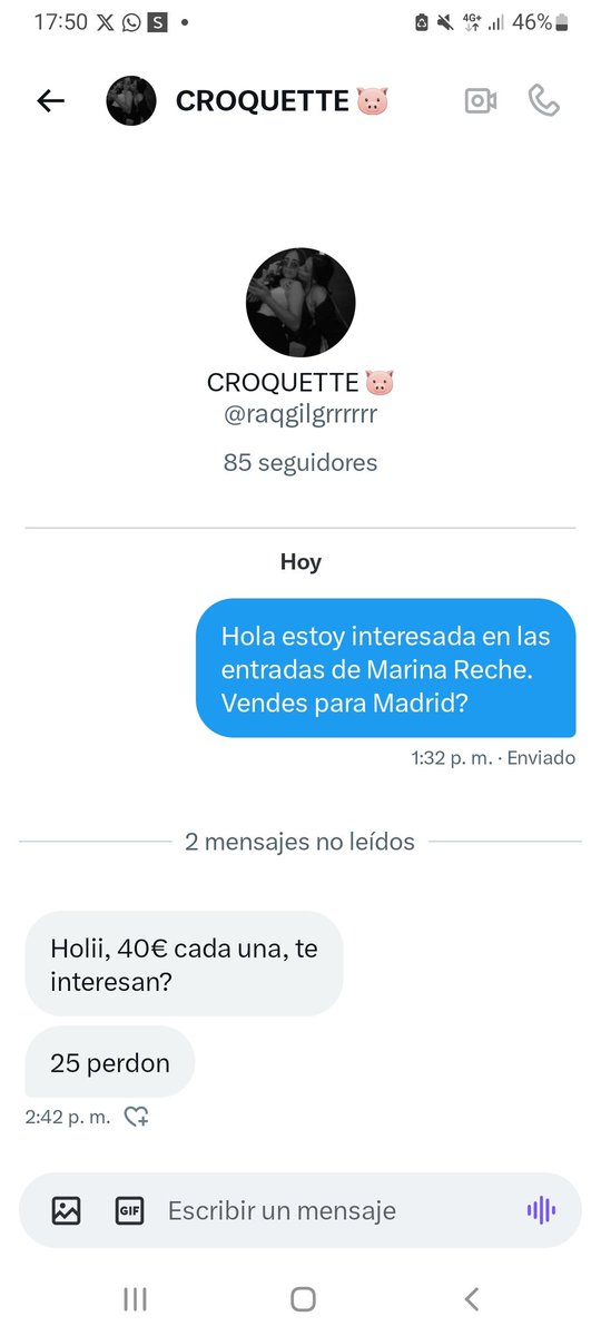 Marina_Velasco_'s tweet photo. ⚠️ Esta chica se llama Raquel Gil Rodríguez y está estafando a muchas personas vendiendo entradas falsas para el concierto de @marinareche_ (hoy mismo lo ha intentado hacer conmigo). Dejo su cuenta para que nadie más caiga en su estafa.

Ya ha sido denunciada https://t.co/nQa7FvxkKK