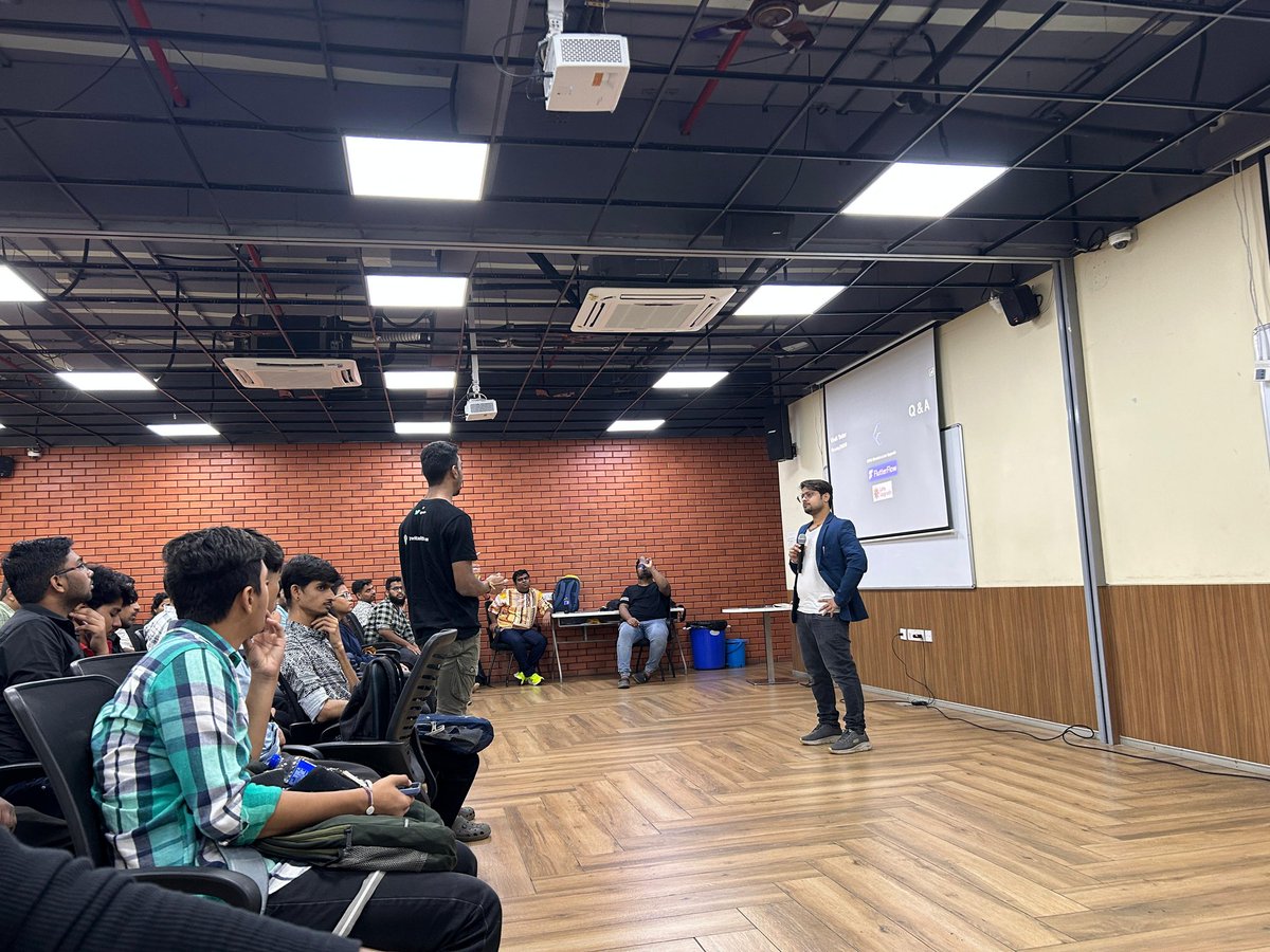 Tanmay_2k5's tweet photo. 💻🚀A huge thank you to both speakers for sharing their knowledge and tips! Excited to apply these to my next project.🙌 #NoCode #Flutter #APIDevelopment #TechRevolution #AppDev #RemoteConfig #Innovation https://t.co/hOGe5NW22s