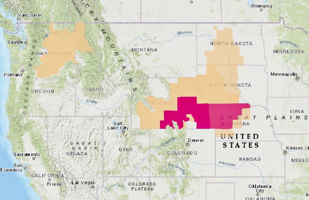 HotshotWake's tweet photo. Today’s Red Flag Map and Fire Weather:
Another busy day possible.
#wafire #orfire #wyfire #sdfire #wildfire https://t.co/BrFsgrPVSu
