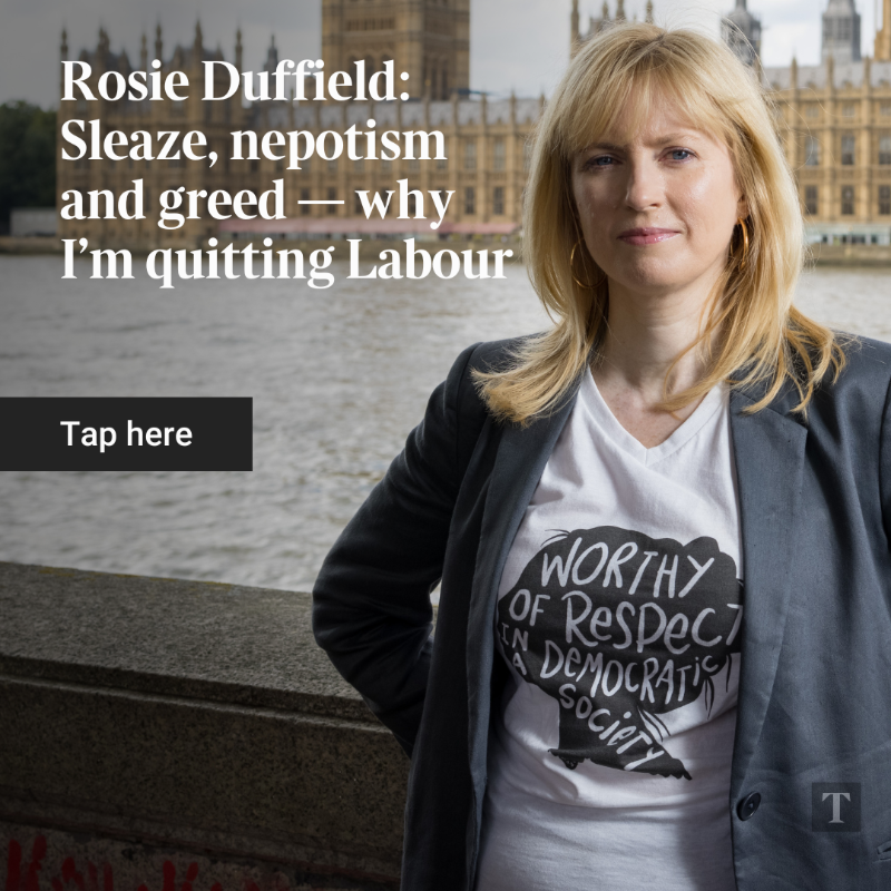 thetimes's tweet photo. 🔺EXCLUSIVE: Rosie Duffield (@RosieDuffield1) has resigned as a Labour MP, blaming Sir Keir Starmer’s “cruel and unnecessary” policies and the freebies row that is engulfing him and his party