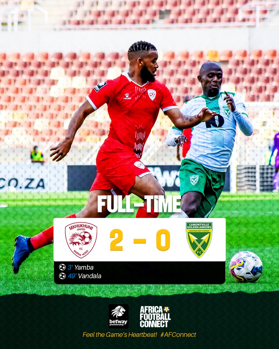 AFConnect_'s tweet photo. Sekhukhune United remain unbeaten in the league as they beat Golden Arrows and make it 2 wins from 3 matches! 💪

#BetwayPrem #AFConnect #FeeltheGamesHeartbeat https://t.co/if70PA4mCO