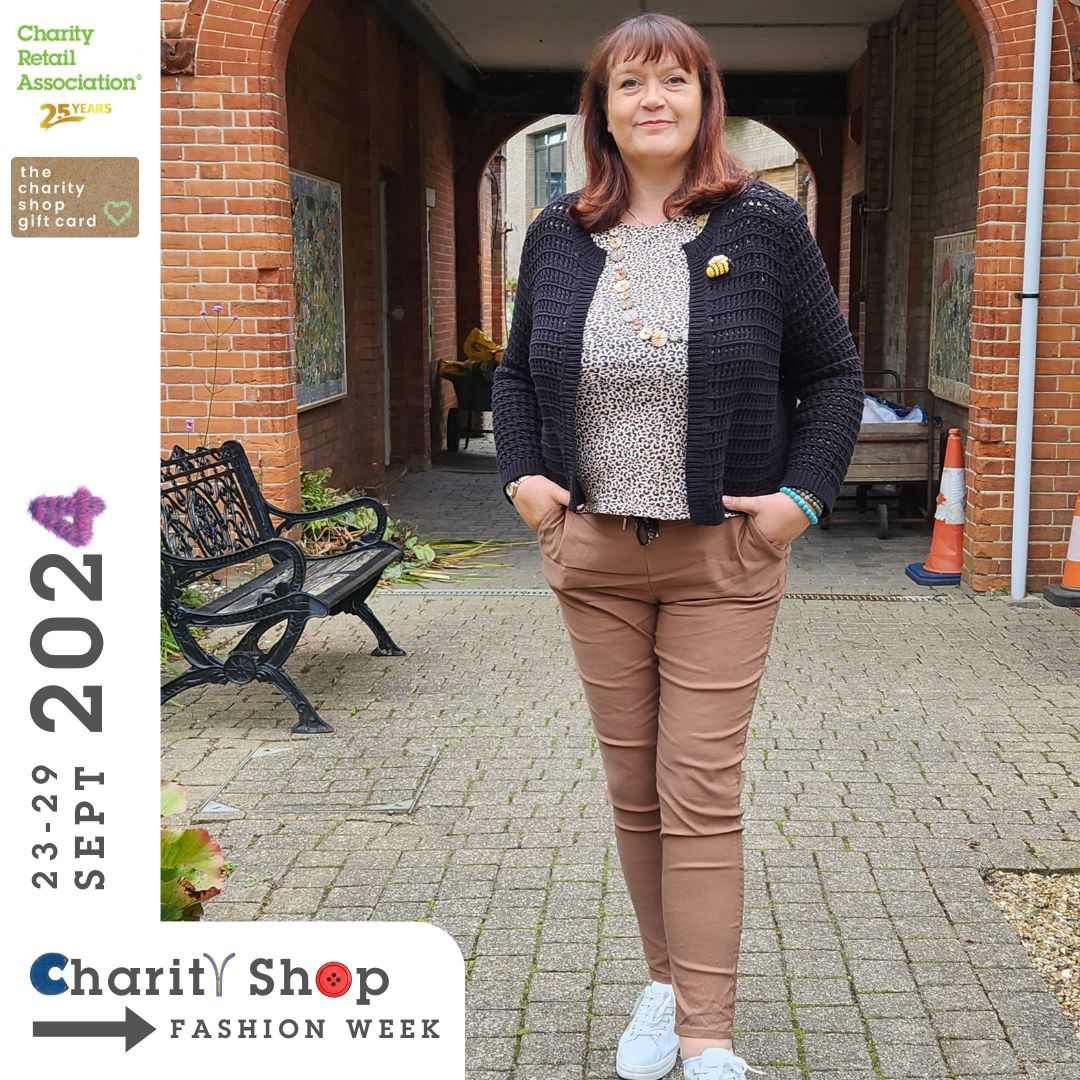 Superb sustainable style from Queen Elizabeth Foundation's charity shops. We have Erika from the Bookham shop, Loretta from the Shepperton shop, Catherine from head office, and a pic from their fashion show.
<a href="/QEF1/">QEF</a> #CharityShopFashionWeek #charityshops #sustainablefashion
