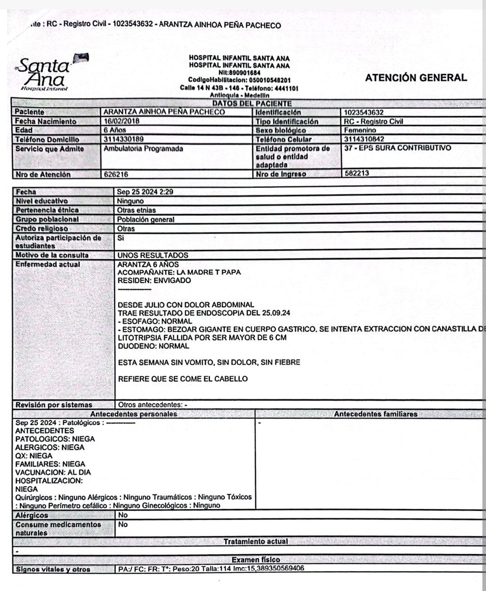 hp81's tweet photo. @Supersalud Buenos días, aun sin tener repuesta la niña esta en la Clínica las Vegas en Medellín, tiene un tumor y no le han dado respuesta, lleva 4 días esperando @epssura  en la Clínica en urgencias https://t.co/lAvPU7Bh8M