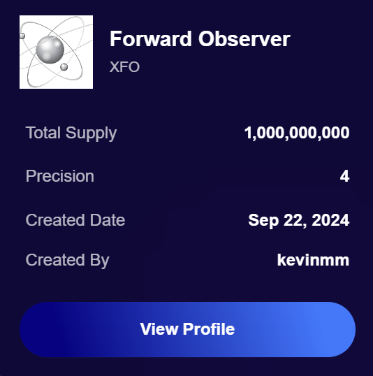 Blastpadxpr's tweet photo. 🚨New Project Alert 🚨
on https://t.co/YOM4CZDQcj

$XFO Forward Observer

🔭 Eyes forward, the future is coming! $XFO is now live and ready to make waves! 💥 #XFO #ForwardFocus #XPR 

https://t.co/8CEVEzcfRi Proudly built on @XPRNetwork #NOGASFEES
@kevinmm8222 https://t.co/nwqhYTiPhK