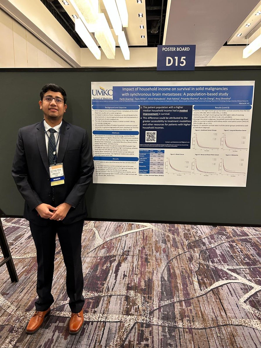 Parth Sharma (@parthdsharma) on Twitter photo Excited to present our research at the #ASCOQLTY24
Grateful to my mentor <a href="/anuj_shrestha11/">Anuj Shrestha, MD, FACP</a> for this opportunity and UMKC Bioinformatics team for their support!!!
<a href="/ASCO/">ASCO</a>
<a href="/umkcIM/">UMKC Internal Medicine Residency Program</a>
<a href="/Priyanka031996/">Priyanka Sharma</a>
#hemoncaspirant
<a href="/HemOncFellows/">Hem-Onc Fellows Network</a> Excited to present our research at the #ASCOQLTY24
Grateful to my mentor <a href="/anuj_shrestha11/">Anuj Shrestha, MD, FACP</a> for this opportunity and UMKC Bioinformatics team for their support!!!
<a href="/ASCO/">ASCO</a>
<a href="/umkcIM/">UMKC Internal Medicine Residency Program</a>
<a href="/Priyanka031996/">Priyanka Sharma</a>
#hemoncaspirant
<a href="/HemOncFellows/">Hem-Onc Fellows Network</a>