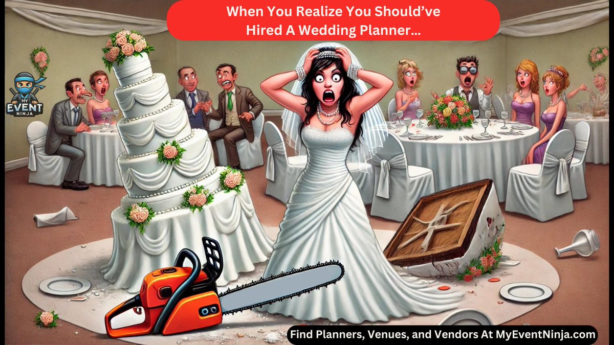 Planning a wedding or event? Don’t let your big day turn into chaos! 😱💍 Hire the pros who make everything go smoothly. Find planners, venues, and vendors on MyEventNinja.com! 🌟✨ #EventPlanning #EventFails #HireAPro #WeddingDisaster #MyEventNinja
