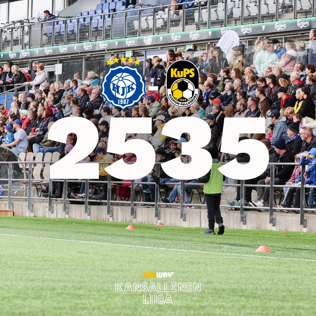 Subway Kansallisen Liigan yleisöennätys!

Lauantain HJK - KuPS -ottelussa on paikalla 2535 katsojaa, mikä on samalla uusi yleisöennätys! 👏

Aiempi ennätys oli kaudelta 2020 HJK - PK-35 -ottelusta - 1833.

Kuva: Jyri Sulander

#KansallinenLiiga