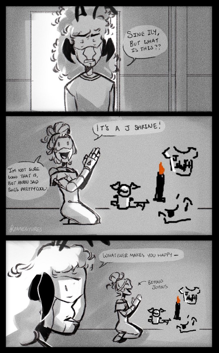 zapventures's tweet photo. New gimmick!💫

Quick comic for anon and their J shrine🙏🏽
#ProjectRho #Murderdrones #Murderdronesoc https://t.co/GBQI163z8h