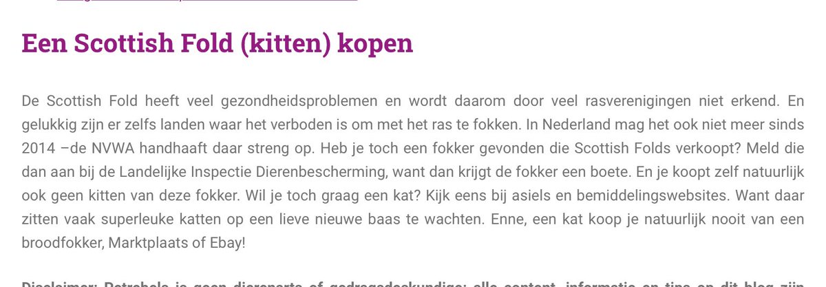 mevrouwadvocaat's tweet photo. Zeg @Marktplaats, waarom geven jullie nog steeds platform aan mensen die Scottish Fold kittens aanbieden? Het fokken is (terecht) al tijden verboden. @Inspectie_LID @_NVWA willen jullie daar op handhaven? https://t.co/HDtDycuLC7