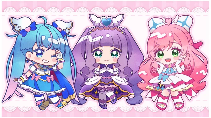 3人並べるとより華やかに ひろプリのカラーリング好きです ウィングとバタフライも揃えたい!