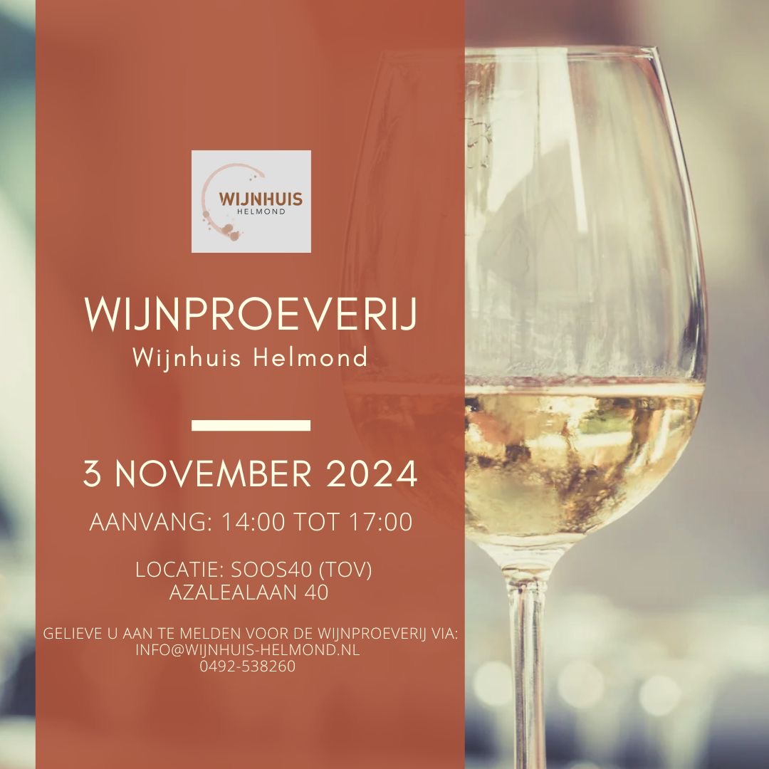 ToDoIn040's tweet photo. 𝙉𝙤𝙩𝙚𝙚𝙧 𝙞𝙣 𝙪𝙬 𝙖𝙜𝙚𝙣𝙙𝙖!

🍷Wijnproeverij Wijnhuis Helmond🍷

3 november 2024 bij Soos40 / TOV - Gebouw Helmond
U kunt zich inschrijven via mail of telefoon.

#Wijnproeverij #Wijn #Helmond #Wijnhuis #WijnHuisHelmond https://t.co/ItiBjz3sUV