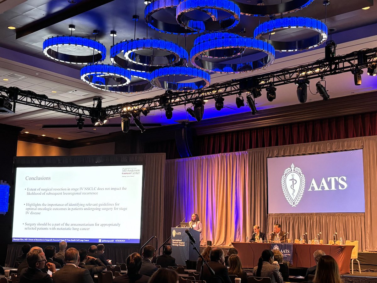 Alexis Chidi, MD PhD (@alexischidi) on Twitter photo Incredible presentation by <a href="/ShaniqueMD/">Shanique Ries, MD</a> on the surgical management of stage IV NSCLC during today’s plenary <a href="/AATSHQ/">AATS</a> ITSOS. Great work from <a href="/maraantonoff/">Mara Antonoff, MD, FACS</a> and the team <a href="/MDAndersonNews/">MD Anderson Cancer Center</a>! Incredible presentation by <a href="/ShaniqueMD/">Shanique Ries, MD</a> on the surgical management of stage IV NSCLC during today’s plenary <a href="/AATSHQ/">AATS</a> ITSOS. Great work from <a href="/maraantonoff/">Mara Antonoff, MD, FACS</a> and the team <a href="/MDAndersonNews/">MD Anderson Cancer Center</a>!