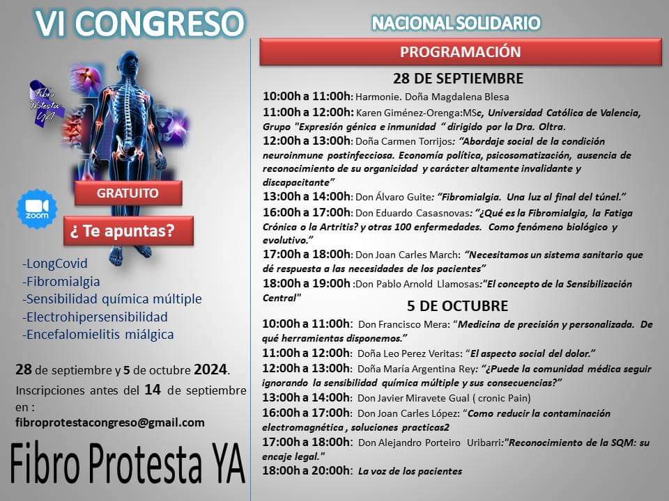 gigahertz_es's tweet photo. Vuelve el esperado congreso anual sobre la fibromialgia, sensibilidad química múltiple, fatiga crónica, electrosensibilidad, de afectación al sistema nervioso central.

#electrosensibilidad #fibroprotestaya #fatigacronica #fibromialgia #SQM #electrosmog #joancarleslopez # https://t.co/brYuOOIdID
