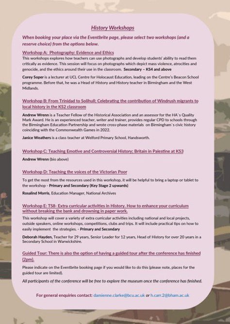 Midlands History Forum (@midhistforum23) on Twitter photo Looking forward to seeing everyone next Saturday 5th Oct for our annual conference <a href="/BCLivingMuseum/">Black Country Living Museum</a> eventbrite.co.uk/e/the-changing…
Pls R/P <a href="/WilkesHistory/">Aaron Wilkes</a> <a href="/TTRHistory/">Teachers Talk History</a> <a href="/histassoc/">Historical Assoc</a> <a href="/1972SHP/">SHP</a> Looking forward to seeing everyone next Saturday 5th Oct for our annual conference <a href="/BCLivingMuseum/">Black Country Living Museum</a> eventbrite.co.uk/e/the-changing…
Pls R/P <a href="/WilkesHistory/">Aaron Wilkes</a> <a href="/TTRHistory/">Teachers Talk History</a> <a href="/histassoc/">Historical Assoc</a> <a href="/1972SHP/">SHP</a>