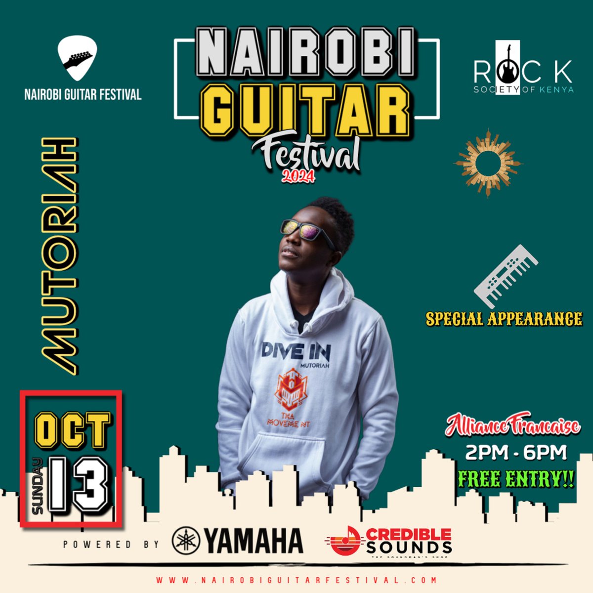 NGFKenya's tweet photo. 🚨🔥 2 Weeks to Go! 🔥🚨

It only gets merrier! The Nairobi Guitar Festival is a straight-up party! 🎸🎉 Vibe with the crowd and enjoy serious guitar magic. This FREE afternoon event includes amazing performances with select Yamaha artists https://t.co/fFSNAxnXfa