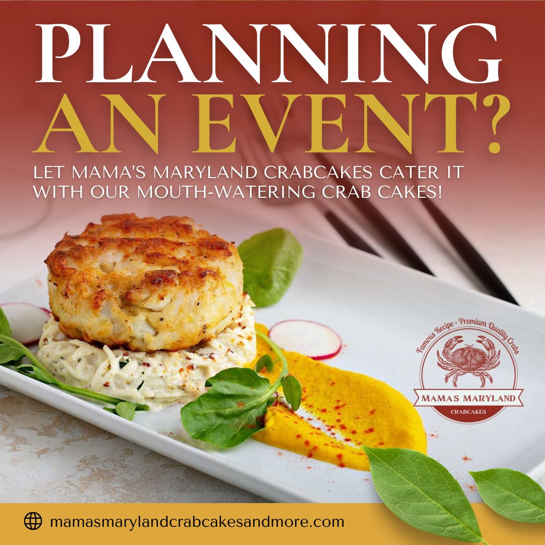 VDecruise's tweet photo. Let Mama's Maryland Crabcakes bring the flavor to your next gathering. Our catering service is a crowd-pleaser. From intimate dinners to big bashes, we scale to fit. Fresh, delicious, and hassle-free. 

#SeafoodCatering #EventFood #MilitaryDiscount #AugustaDowntown #GeorgiaEats https://t.co/dYxZos05gH