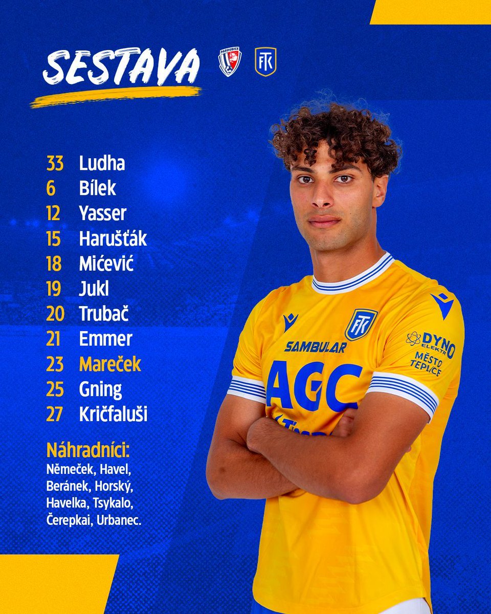 FK_Teplice's tweet photo. ℹ️ Do zápasu v Pardubicích jdeme v této základní sestavě!
#️⃣ #chanceliga #fkteplice #PARTEP https://t.co/Ongc8Xhrrn