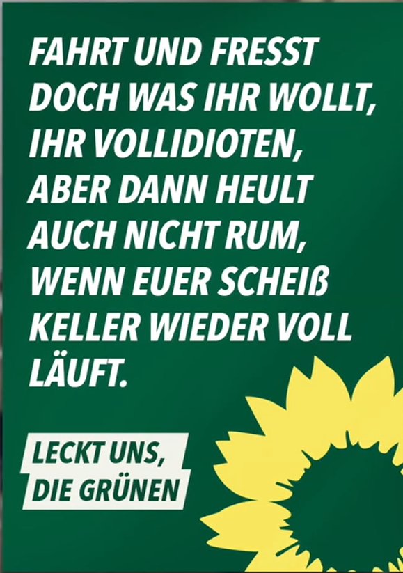 Endlich mal Klartext sprechen, Grüne... 😉