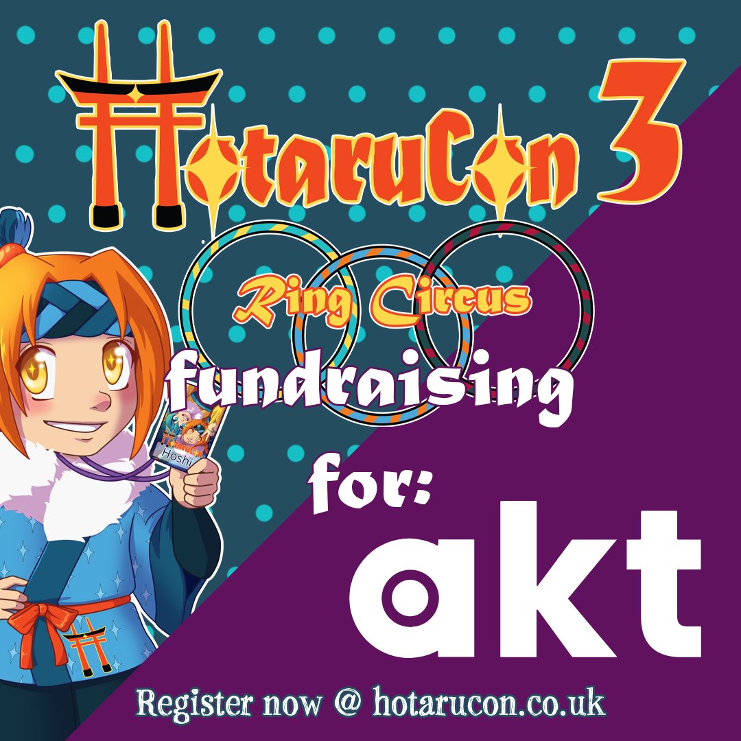 ✨ Convention Charity ✨

Every year we run various charitable initiatives throughout the convention and we elect a different charity to support each time.

This year HotaruCon 3 Ring Circus will be fundraising for the Albert Kennedy Trust (<a href="/aktcharity/">akt</a>)