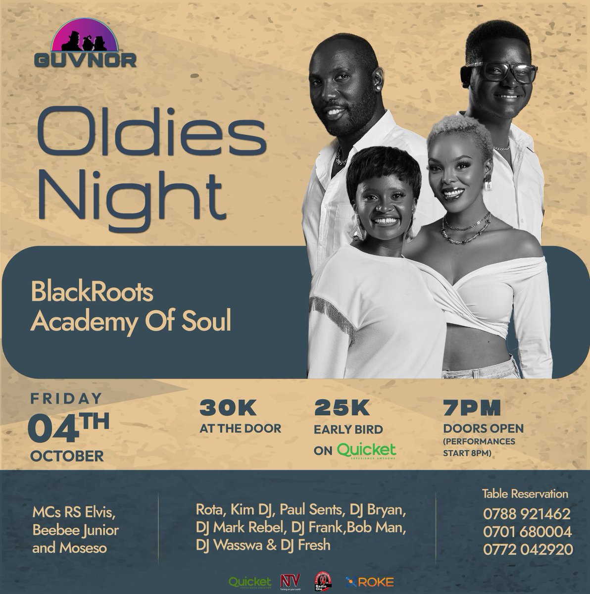 Join us again THIS FRIDAY 04TH OCTOBER 2024; In Guvnor Uganda as BlackRoots Academy Of Soul And BlackRoots UNLIMITED perform some of the finest Soul-RnB and Contemporary Jazz classics. 

#KeepingLiveMusicAlive