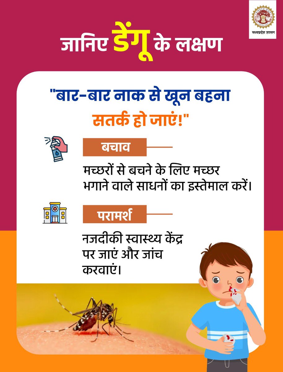 CommissionerUJN's tweet photo. डेंगू से बचाव आपकी पहली प्राथमिकता
@CMMadhyaPradesh
@DrMohanYadav51
@JansamparkMP
@healthminmp
#ujjain #DengueSymtoms #DenguePrevention #StaySafe #HealthAwareness #HealthyMP https://t.co/XTgEX9I3sJ