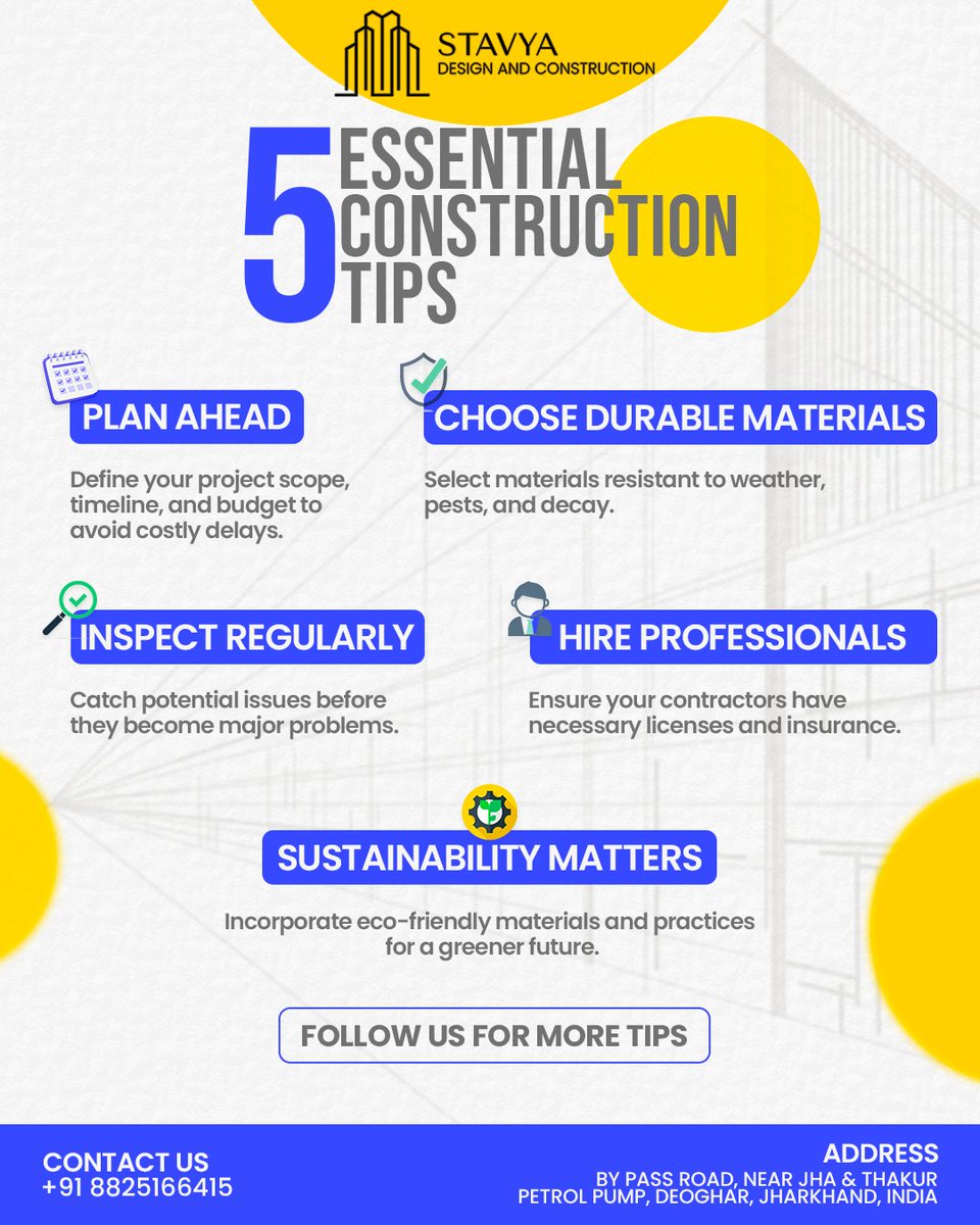 StavyaDesign's tweet image. Building your dream home? We&apos;ve got you covered! ✅

Get expert tips and daily inspiration for:

➡️Home building hacks
➡️Construction updates
➡️Design Trends
➡️Interior decor ideas

Contact us: +91 8825166415 
Mail: stavyadesignconstruction@gmail.com
#Construction