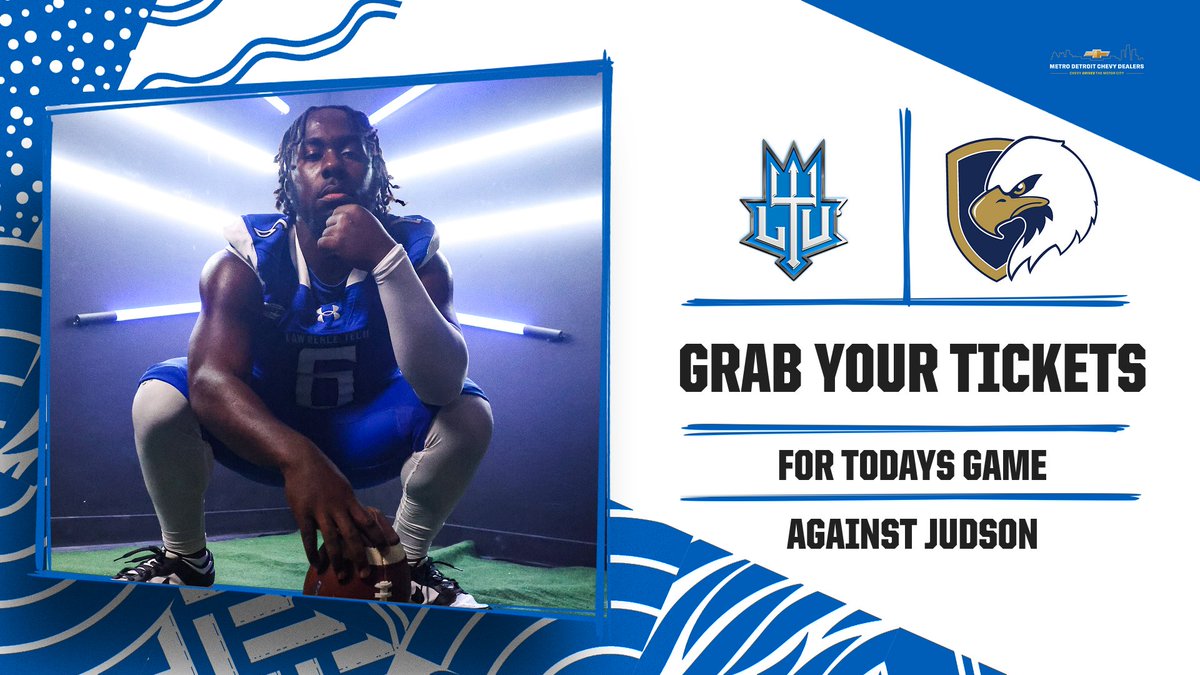 Grab your tickets for today's Homecoming Game against Judson University... Kick-Off is slated for 1:00 PM in Southfield today!!!