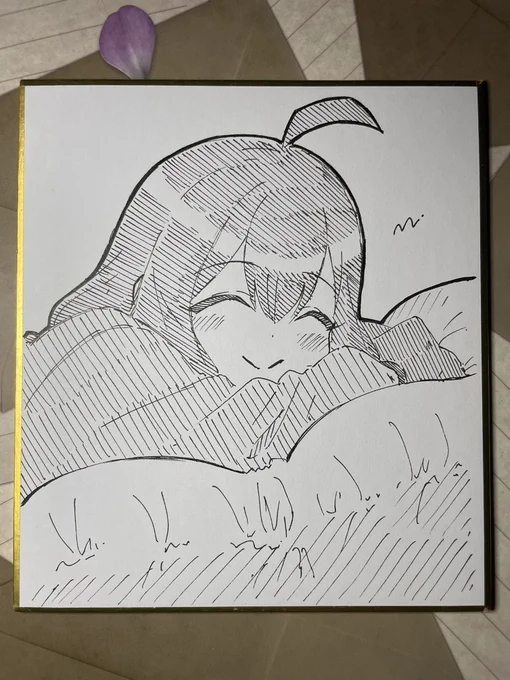 尾鶏さんのミニ色紙 