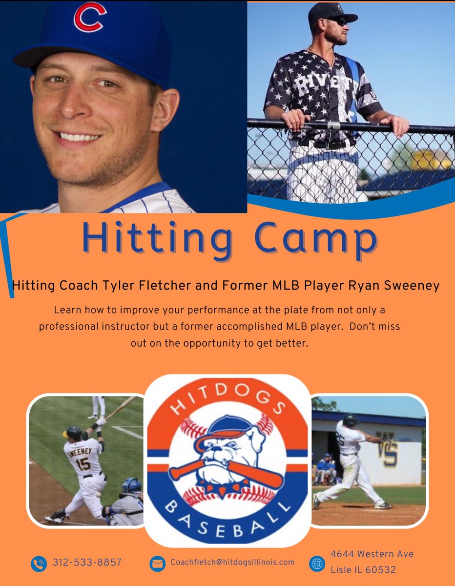 CoachFletch25's tweet photo. I will be running a Hitting Camp next Sunday with former big leaguer Ryan Sweeney.  Send me an email to sign up now.  $100 per athlete.  Camp starts at 9am on the 6th and ends at 11am. https://t.co/5FwI5dlqOZ