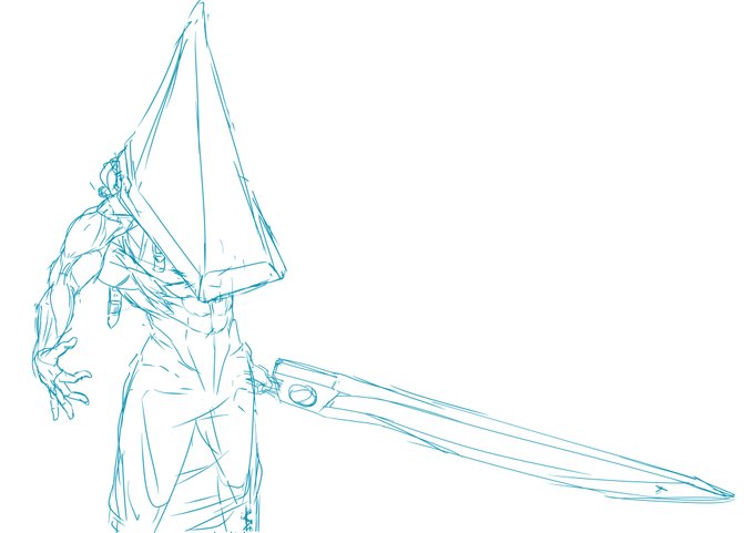 サイレントヒル2のリメイクが出ると聞いたので三角様の落書きです。 