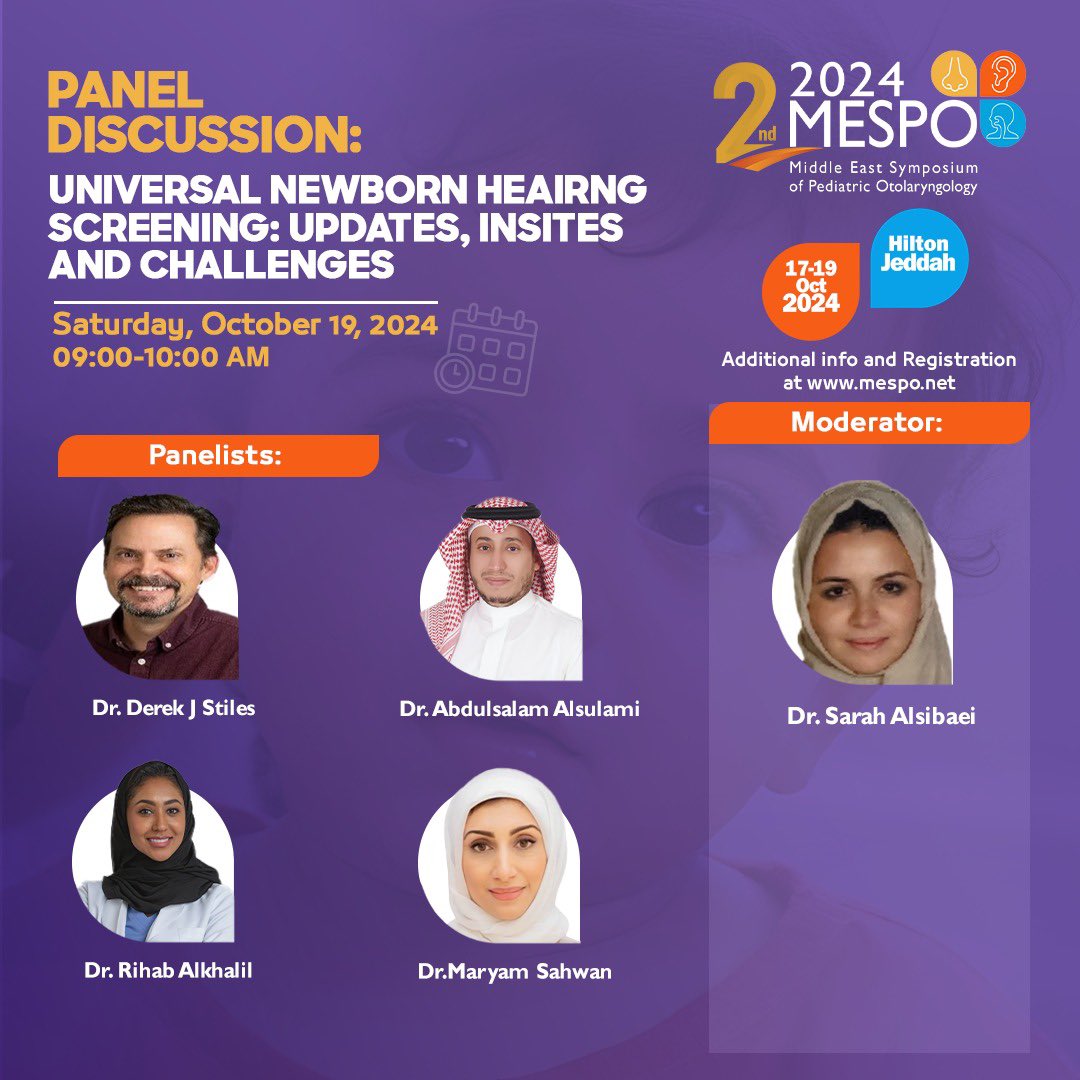 MESPO_'s tweet photo. Excited to learn how we can better support newborns and their families through hearing screening! 🦻💜 

Grateful to these amazing panelists sharing their expertise and heart at #MESPO2024. 

Let’s grow together for a healthier future!

Register now👉 : https://t.co/eRqypaEsWi https://t.co/tBwbqTJM8H